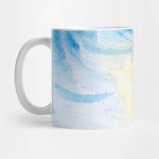 Watercolor Light Blue and Yellow Pattern watercolour painting blue aesthetic Mug